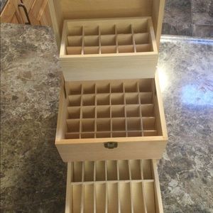 Wooden essential oils storage box